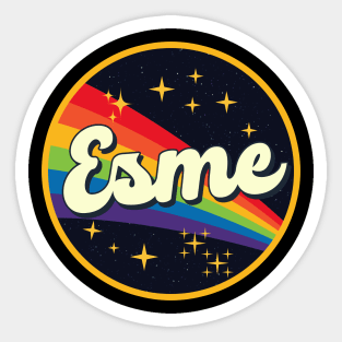 Esme // Rainbow In Space Vintage Style Sticker